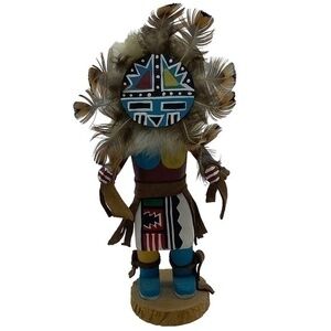 Kachina Native American Sun Face Artist signed Thompson Figurine